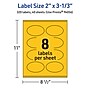 Avery Laser/Inkjet Oval Multipurpose Labels, 2" x 3-1/3", Bright Yellow, 320/Pack (94056)~#|#~A1B5A912-6679-4282-A9FB077A643A2851_sc7