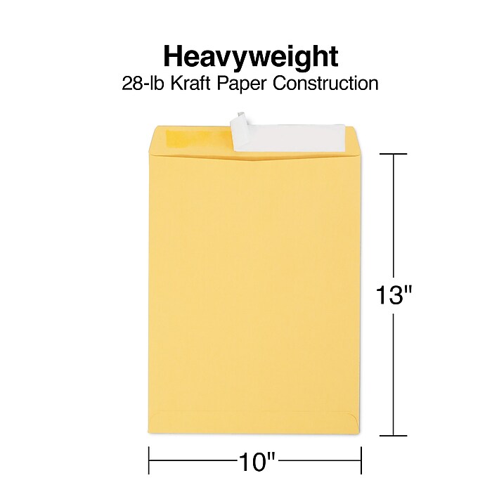 Staples EasyClose Kraft Catalog Envelopes, 10