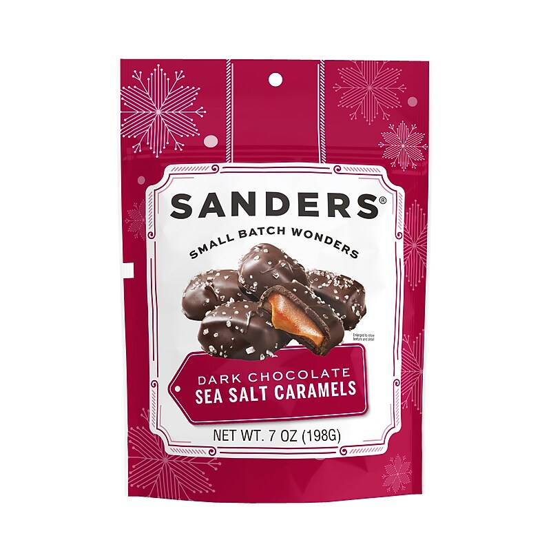 Sanders Holiday Dark Chocolate Sea Salt Caramel Pieces, 7 oz., 6/Count (MRY31098) image 1
