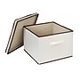 Household Essentials Medium Stackable Folding Fabric Square KD Storage Box With Lid, 10" x 15"x 15", 39 Qt., Cream (517-1)~#|#~A1C46A9E-54AF-4B34-9E52C656FEFD5941_sc7