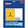 Avery Laser/Inkjet Rectangle Multipurpose Labels, 3-1/4" x 8-3/8", Bright Yellow, 120/Pack (94251)~#|#~A1C4B48D-1B90-4BDE-A2669EC2DCB7ADBE_sc7