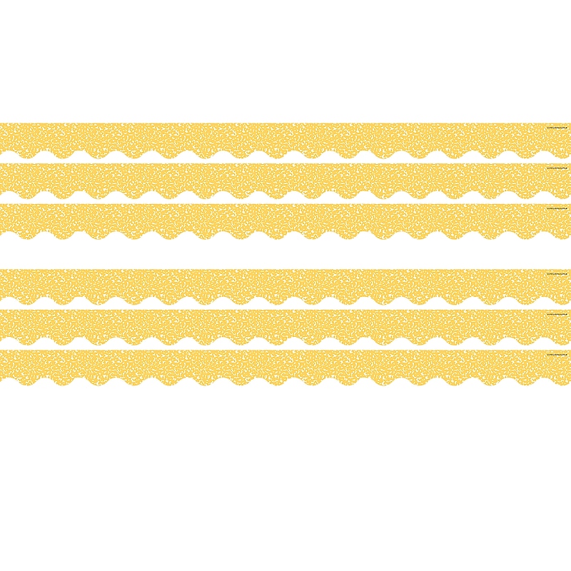 Teacher Created Resources Border Trim, 2.19" x 2.92', Composition Yellow Scalloped, 12/Pack, 6 Packs/Bundle (TCR9315-6) image 1