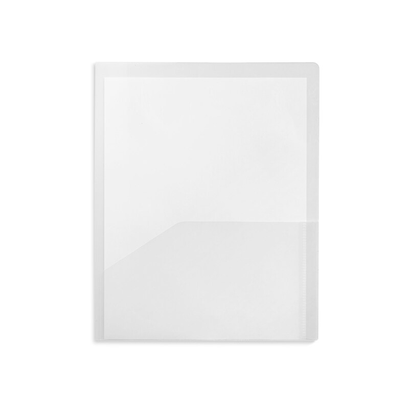 Staples 2-Pocket Plastic Presentation Folder, Clear (ST26382-CC) image 1