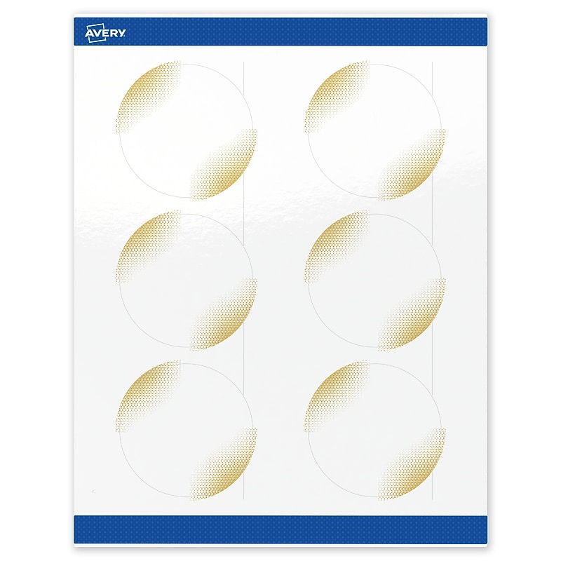 Avery Laser/Inkjet Circle Multipurpose Labels, 3" Dia., White, 60/Pack (S00-EWF) image 1