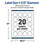 Avery Waterproof Round Laser Multipurpose Labels, 1-2/3" Dia., White, 1000/Box (19479399434)~#|#~A1D2010F-9723-4A8D-ADD413CA9560E89E_sc7