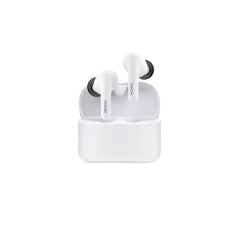 Denon Wireless Noise Canceling Earbuds, Bluetooth, White (AHC630WT) image 1