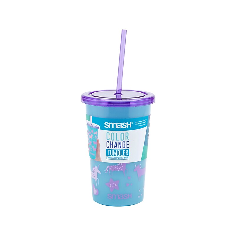 Smash Unicorn Color-Changing Tumbler, Light Blue/Purple, 20.28 oz. (34130) image 1