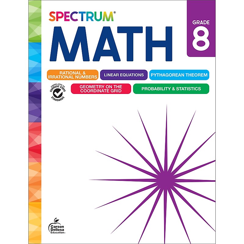 Spectrum Math Workbook, Grade 8 Paperback (705507) image 1