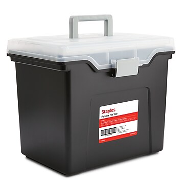 Iris Portable Locking File Box, Letter Size,Elephant Gray, 4/Pack