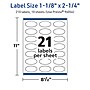 Avery TrueBlock Laser/Inkjet Oval Multipurpose Labels, 1-1/8" x 2-1/4", White, 210/Pack (94054)~#|#~A1E7ECCD-3B98-455A-A04D8D60DD526CC4_sc7
