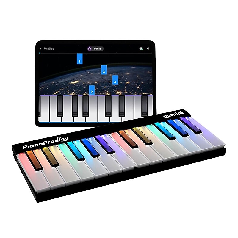 Gemini PianoProdigy Expandable MIDI Learning Keyboard with Light-up Keys (GPP-101) image 1