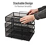 Mind Reader 4-Tier Stackable Paper Desk Tray, Metal Mesh, Black, 4/Pack (BSTACK4-BLK)~#|#~A1F252B0-7DFC-42C8-A6F89A03C7BF94D1_sc7