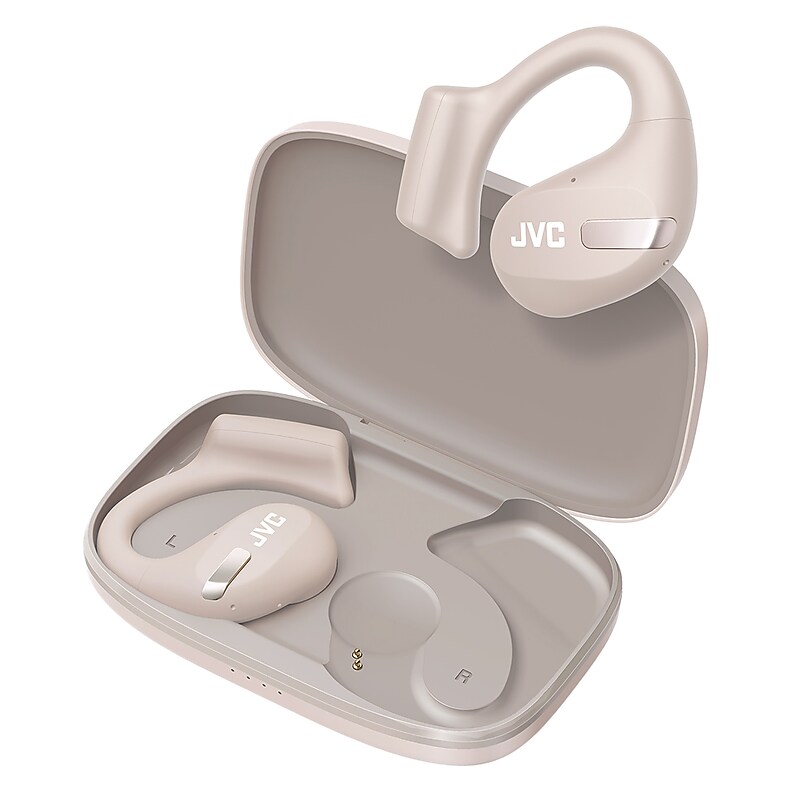 JVC Nearphones Wireless Noise Canceling Over-Ear Earphones, Bluetooth, Sand Beige (JVCHANP50TC) image 1