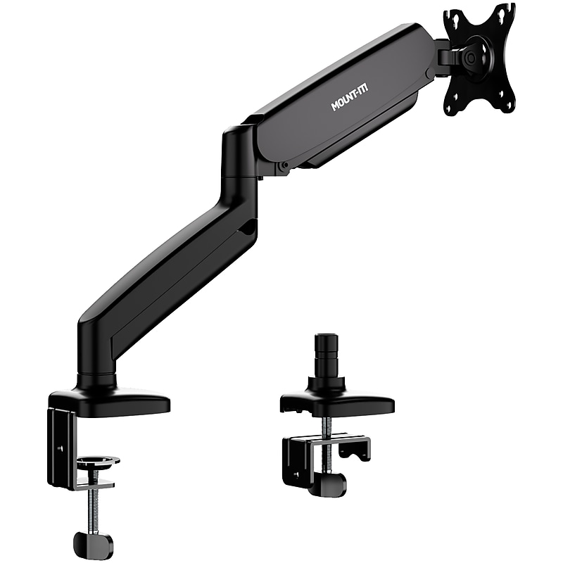 Mount-It! Adjustable Single Monitor Desk Mount with Gas Spring Arm, 13" to 32", 17.6 lbs., Black (MI-1881BLK) image 1