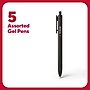 TRU RED™ Retractable Quick Dry Gel Pens, Fine Point, 0.5mm, Assorted, 5/Pack (TR54488)~#|#~A1FA8E31-7322-45EA-BC8287120282FB26_sc7