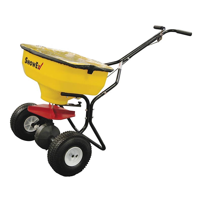 SnowEx Walk-Behind Broadcast Spreader, 100 Lbs., Yellow/Black (SP-65) image 1