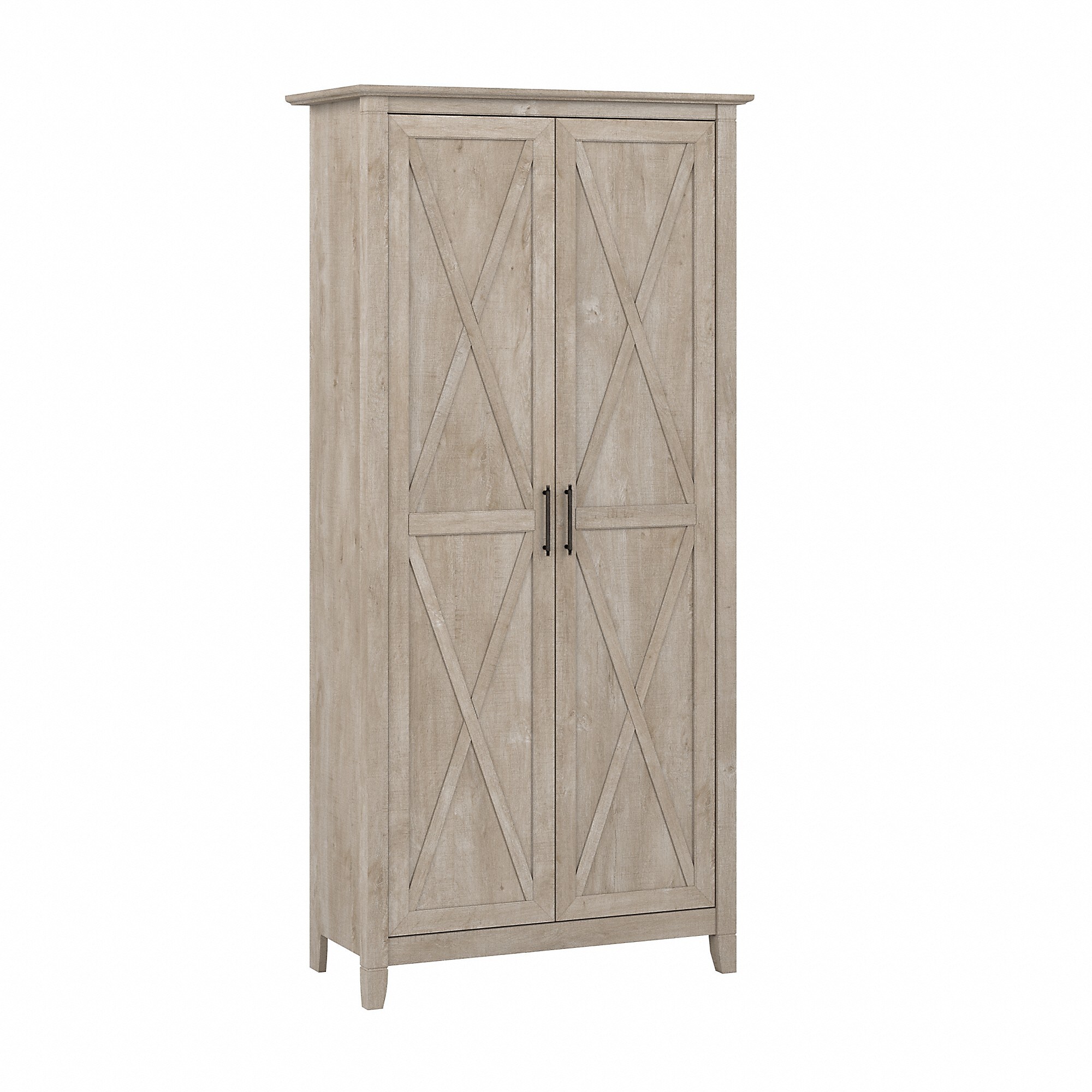 Bush Furniture Key West 66″ Tall Storage Cabinet with Doors and 5 Shelves, Washed Gray (KWS266WG-03) Sansujyuku sansujyuku.com