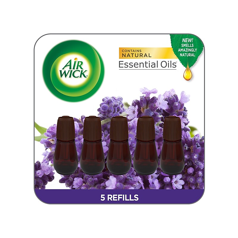 Air Wick Essential Mist Oil Air Freshener Diffuser Refill, Lavender & Almond Blossom, 0.67 Fl. Oz., 5/Pack (03010) image 1