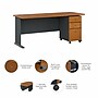 Bush Business Furniture Cubix 72W Desk with Mobile File Cabinet, Natural Cherry/Slate (SRA013NCSU)~#|#~A20920CB-1F8A-4BA8-BF68C475ADD53476_sc7