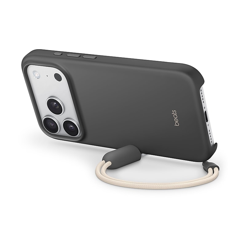 Beats iPhone 17 Pro Kickstand MagSafe Lanyard Phone Case for iPhone 17 Pro, Shock Absorbing, Granite Gray (MGY74LL/A) image 1