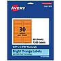 Avery Rectangle Multipurpose Labels, 2/3" x 3-7/16", Bright Orange, 1200/Pack (94210)~#|#~A2115983-0252-48A1-BD73988A71228A2A_sc7