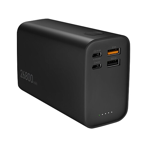 J5Create USB-A/USB-C Power Bank, 26800mAh, Black (JPB26465) | Staples