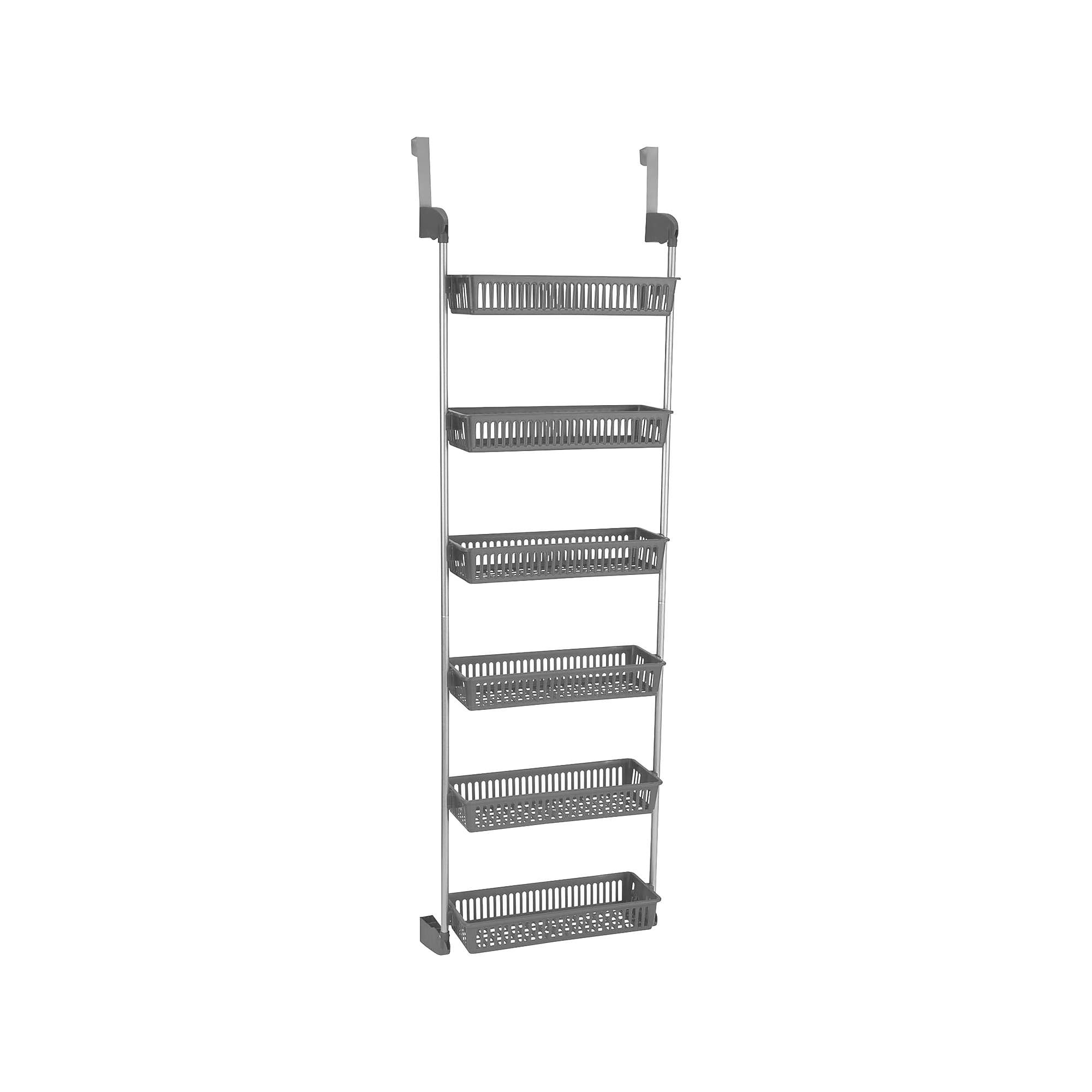 Household Essentials 6-Shelf Plastic Over-the-Door Storage Rack, 18″, Gray (2150-1) Sansujyuku sansujyuku.com