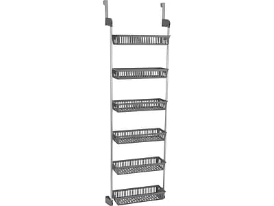 Household Essentials 6-Shelf Plastic Over-the-Door Storage Rack, 18″, Gray (2150-1) Simolary simolary.com