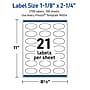 Avery Oval Laser Multipurpose Labels, 1-1/8" x 2-1/4", White, 2100/Box (19479399187)~#|#~A2208E13-3450-4F7E-98602772CCEB0617_sc7