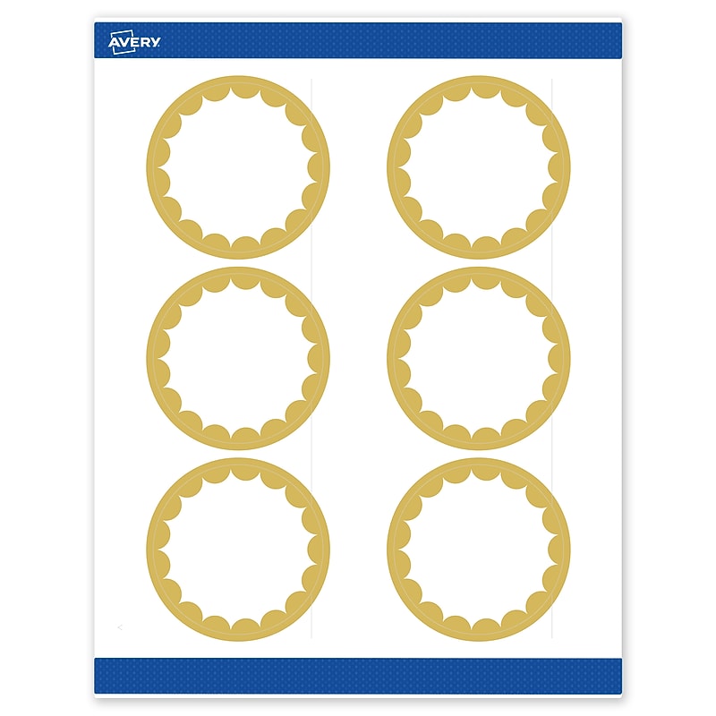 Avery Laser/Inkjet Circle Multipurpose Labels, 3" Dia., White, 60/Pack (S00DK0) image 1