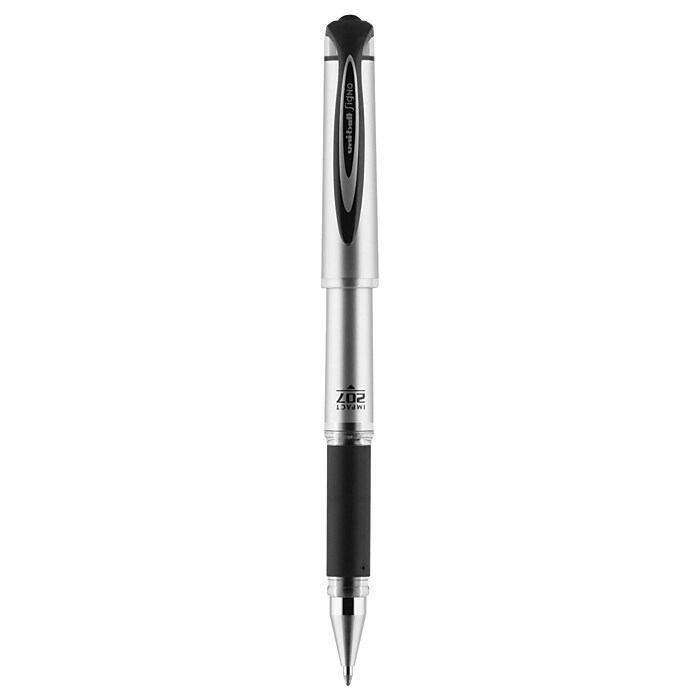 uni-ball 207 Impact Gel Pens, Bold Point, Black Ink, Dozen