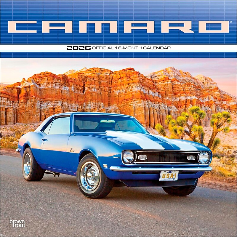 2026 BrownTrout Camaro 12" x 12" Monthly Wall Calendar (9798330701698) image 1