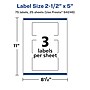 Avery Laser/Inkjet Multipurpose Rectangle Labels, 2.5" x 5", White, 75 Labels/Pack (94246)~#|#~A2390CD2-6045-4D2D-9BD247FAB84B9076_sc7