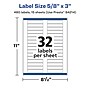 Avery Laser/Inkjet Rectangle Multipurpose Labels, 5/8" x 3", White, 480 Labels/Pack (94214)~#|#~A239B2FB-8A28-48DF-98A1622CB2E76E7E_sc7