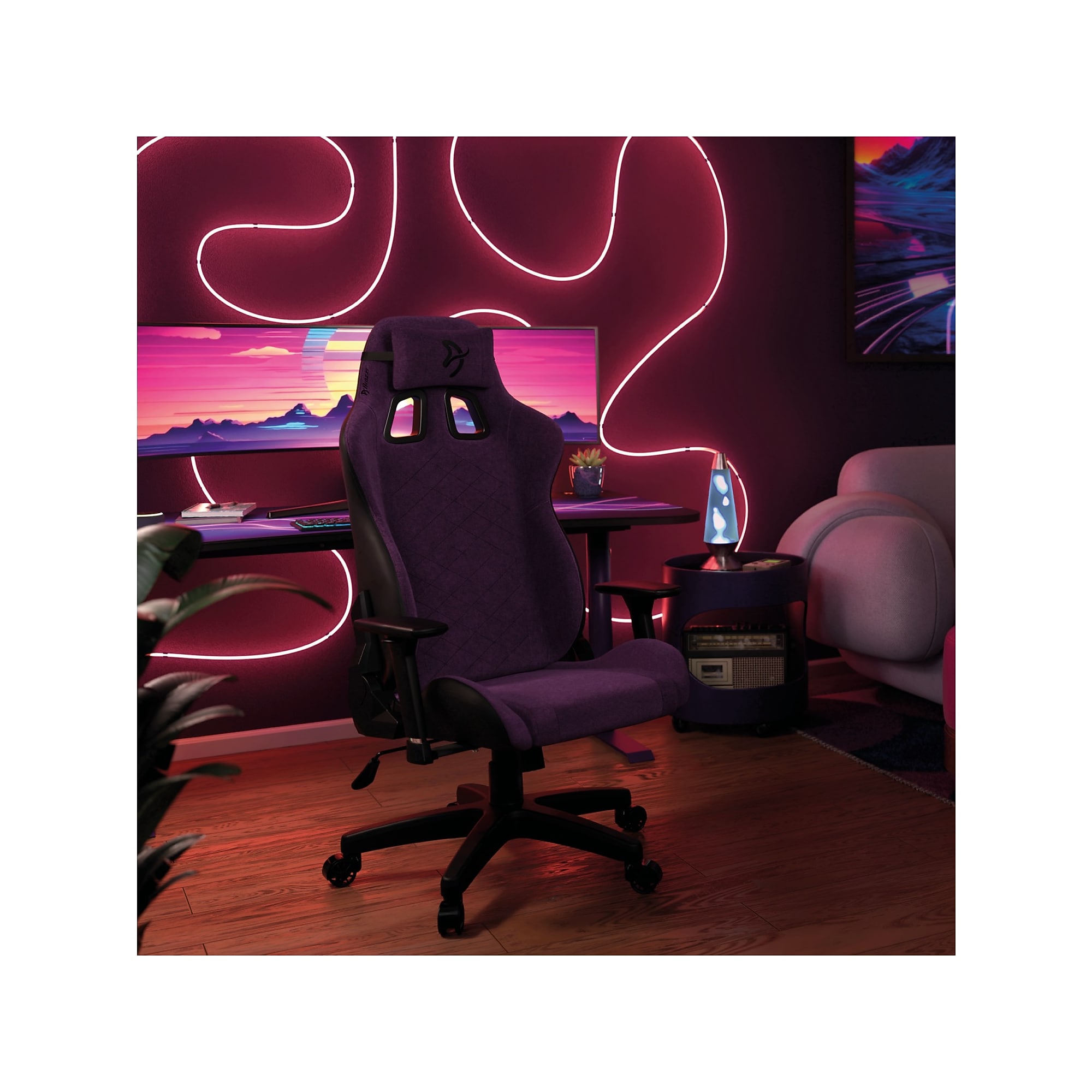 Arozzi Avanti Soft Fabric Ergonomic Racing Gaming Chair, Pure Purple (AVANTI-SFB-PPL) Sansujyuku sansujyuku.com