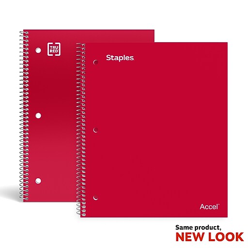 Staples Premium 1Subject Notebook, 8" x 10.5", Wide Ruled, 100 Sheets