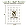 Avery EcoFriendly Circle Multipurpose Labels, 1-2/3" Dia., White, 500/Pack (94508)~#|#~A249C267-FD07-418E-92B6884AAAD8BB75_sc7
