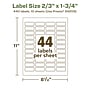 Avery EcoFriendly Laser/Inkjet Rectangle Multipurpose Labels, 2/3" x 1-3/4", White, 440/Pack (94209)~#|#~A25114B5-7A19-47E2-9A7B54DE959E37EC_sc7