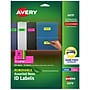 Avery Sure Feed Laser/Inkjet Removable ID Labels, 1" x 2-5/8", Assorted Neon, 360 Labels/Pack (6479)~#|#~A259B4E5-CA7A-45BE-9D62FF199CF114B9_sc7