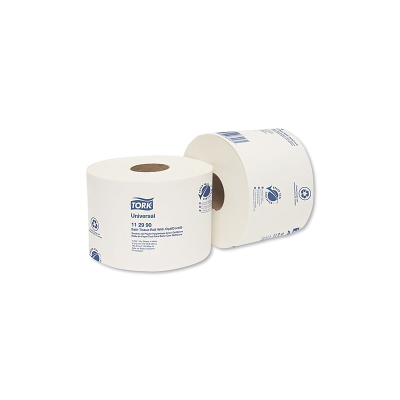 Tork Universal Bath Tissue Roll with OptiCore, Septic Safe, 1-Ply, White, 1,755 Sheets/Roll, 36/Carton (TRK112990) image 1