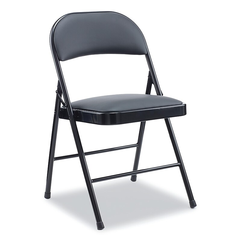 Alera® Leather Office Folding Chair, Black, 4/Carton (ALECA9416) image 1