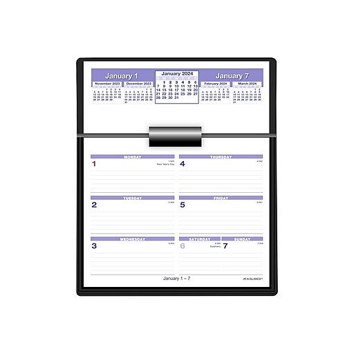 2024 ATAGLANCE FlipAWeek 5.5" x 7" Weekly Desk Calendar and Base