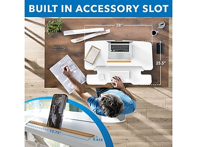 Mount-It! Electric Rectangular Adjustable Standing Desk Converter - Thumbnail 5