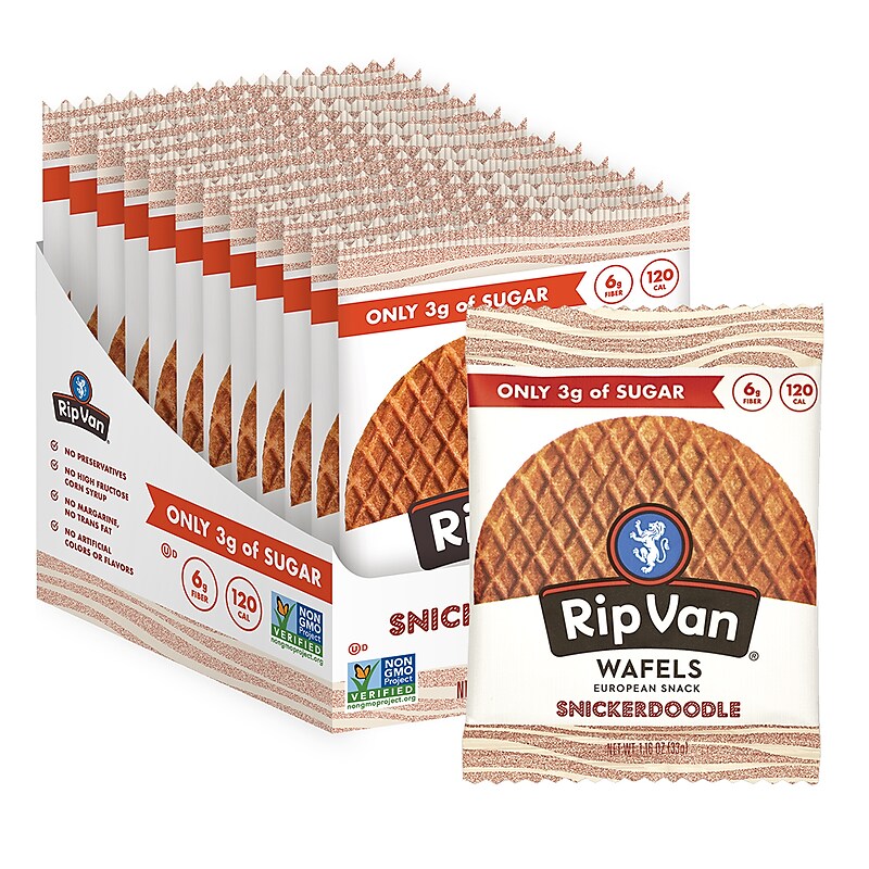 Rip Van Wafels Snickerdoodle Stroopwafels, 1.16 oz., 12 Packs/Box, 12/Box (RVW00377) image 1