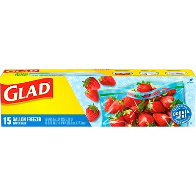 Glad Food Storage Zipper Bags, Gallon