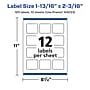 Avery Laser/Inkjet Rectangle Waterproof Multipurpose Labels, 2.1875"  x 1.8125", White, 120/Pack (94233)~#|#~A27C7923-C792-4F1F-9E78327BA3E6C79B_sc7
