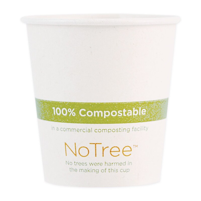 World Centric NoTree Compostable Paper Hot Cups, 6 oz., Natural, 1000/Carton (CUSU6) image 1