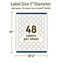 Avery Dissolvable Circle Multipurpose Labels, 1" Dia., Off-white, 480/Pack (94500)~#|#~A280DCE1-9872-4D3E-A1029C7A4070A027_sc7