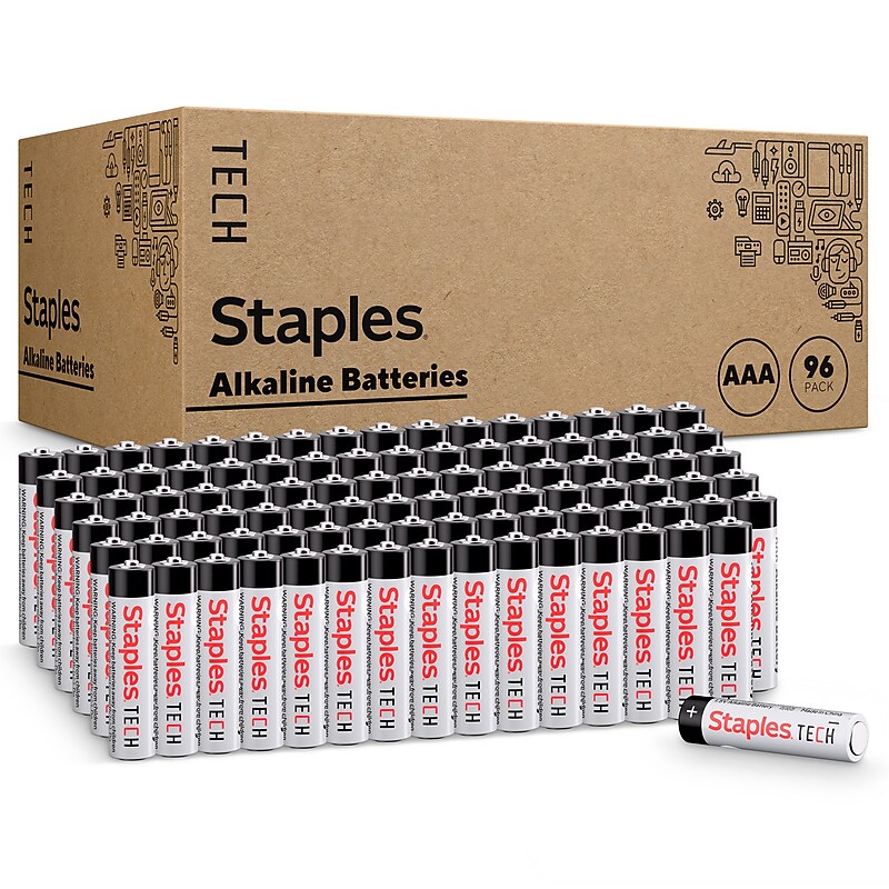 Staples TECH AAA Alkaline Battery, 96 Pack (ST63256-CC) image 1