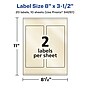 Avery Pearlized Ivory Rectangle Multipurpose Labels, 8" x 3.5", Ivory, 20/Pack (94261)~#|#~A2889B5E-0D2D-4920-812D400ABF3B4C05_sc7